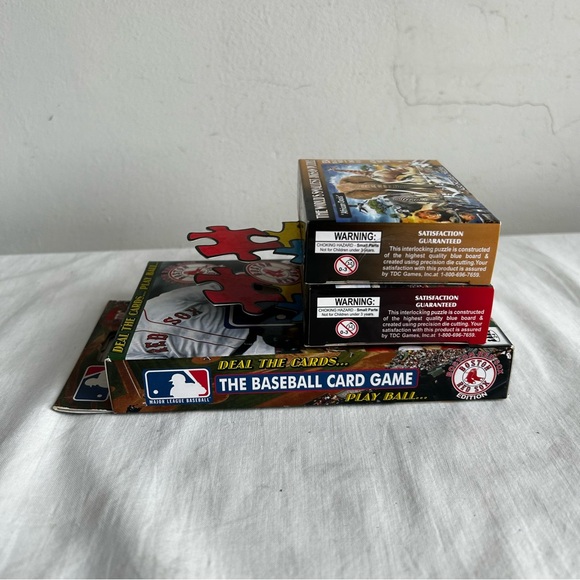 Lot of 3 New Card Game & Mini Puzzles Red Socks Baseball African Animals - Picture 6 of 6